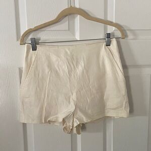 Leith High Waist Linen Blend Shorts